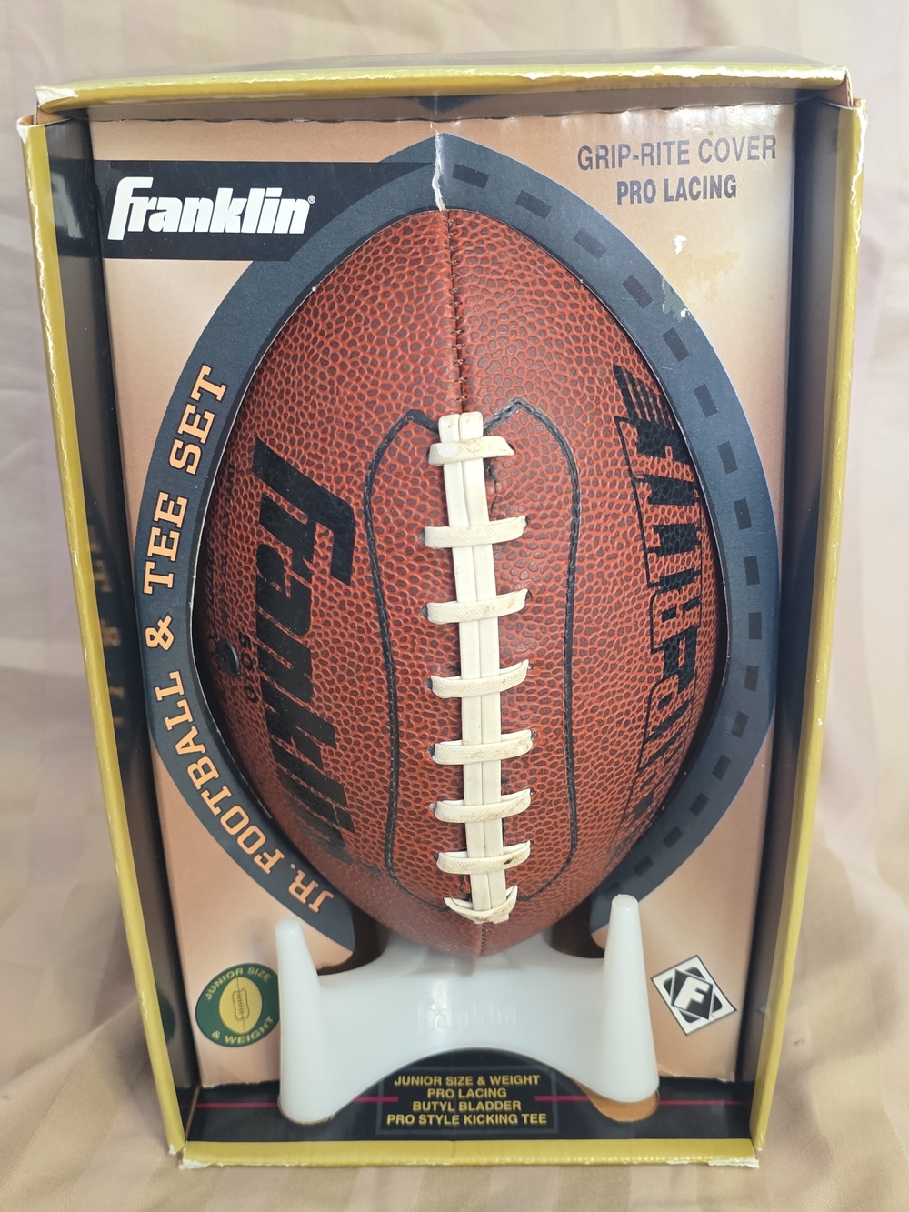 Franklin Brown & White Football with Kicking Tee
